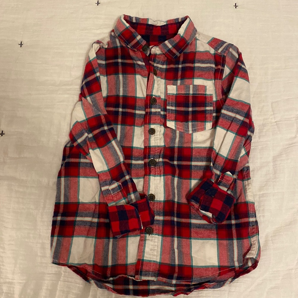 Boys S (6-7) Plaid Button-up Shirt EUC!